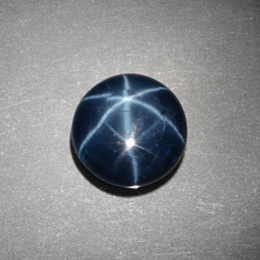 Safira Estrela Azul Natural 5.84ct, Corte Redondo, Opaco