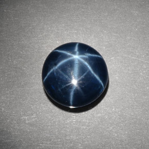 Safira Estrela Azul Natural 5.84ct, Corte Redondo, Opaco