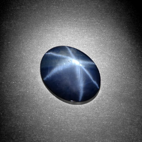 Safira Estrela Azul Natural 3.15ct, Corte Oval, Opaco