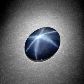 Safira Estrela Azul Natural 3.15ct, Corte Oval, Opaco