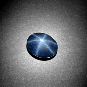 Safira estrela azul natural 2,99ct, corte oval, opaco