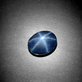 Safira estrela azul natural 2,99ct, corte oval, opaco