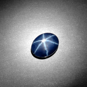 Safira Estrela Azul Natural 2.21ct, Corte Oval, Opaco