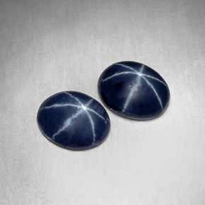 Pedras preciosas de safira estrela azul natural de  ct, corte oval, opaco