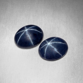 Pedras preciosas de safira estrela azul natural de  ct, corte oval, opaco