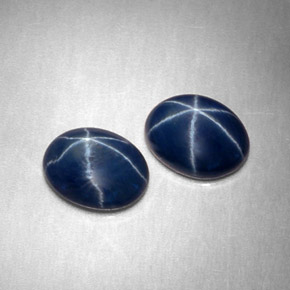 Pedras preciosas de safira estrela azul natural de  ct, corte oval, opaco