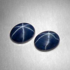 Pedras preciosas de safira estrela azul natural de  ct, corte oval, opaco