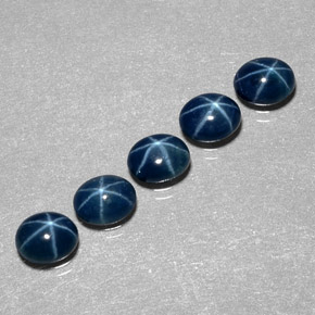 Pedras preciosas de safira estrela azul natural de  ct, corte oval, translúcido