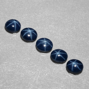 Pedras preciosas de safira estrela azul natural de  ct, corte oval, opaco