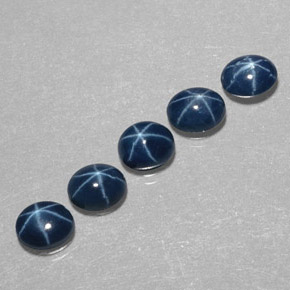 Pedras preciosas de safira estrela azul natural de  ct, corte oval, opaco