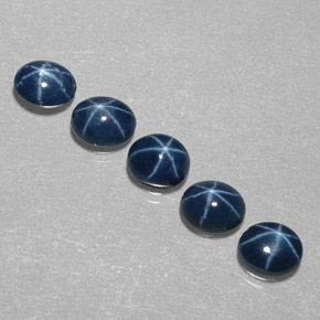 Pedras preciosas de safira estrela azul natural de  ct, corte oval, opaco