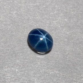 Safira estrela azul natural 0,46ct, transparente, transparente/translúcido