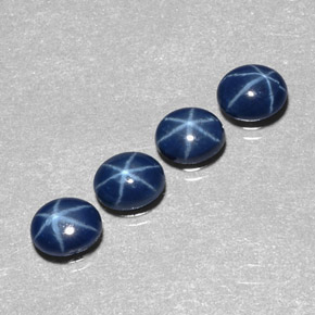 Pedras preciosas de safira estrela azul natural de  ct, corte oval, opaco