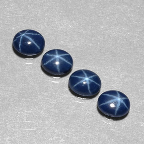 Pedras preciosas de safira estrela azul natural de  ct, corte oval, opaco