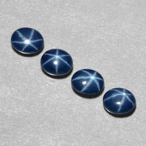 Pedras preciosas de safira estrela azul natural de  ct, corte oval, opaco