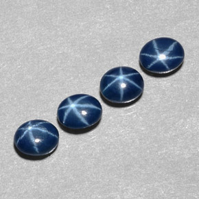 Pedras preciosas de safira estrela azul natural de  ct, corte oval, opaco