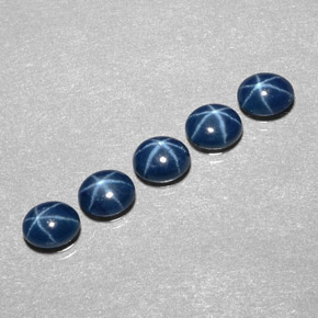 Pedras preciosas de safira estrela azul natural de  ct, corte oval, opaco