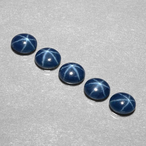 Pedras preciosas de safira estrela azul natural de  ct, corte oval, opaco