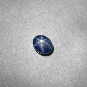 Safira estrela azul natural 0,67ct, transparente, transparente/translúcido