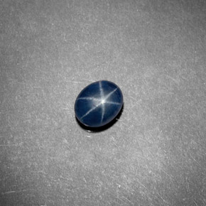 Safira estrela azul natural 0,75ct, transparente, transparente/translúcido
