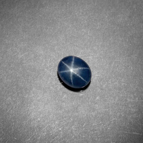 Safira estrela azul natural 0,75ct, transparente, transparente/translúcido