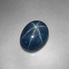 Safira Estrela Azul Natural 2.11ct, Corte Oval, Opaco