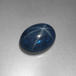 Safira Estrela Azul Natural 2.11ct, Corte Oval, Opaco