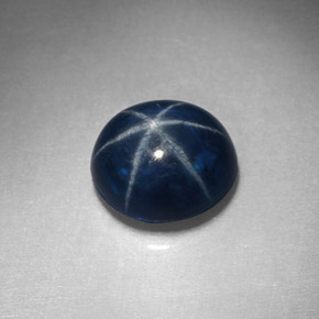 Safira estrela azul natural 2,32ct, corte oval, opaco