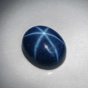 Safira Estrela Azul Natural 5.54ct, Corte Oval, Opaco