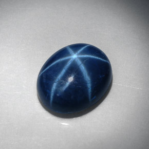Safira Estrela Azul Natural 5.54ct, Corte Oval, Opaco