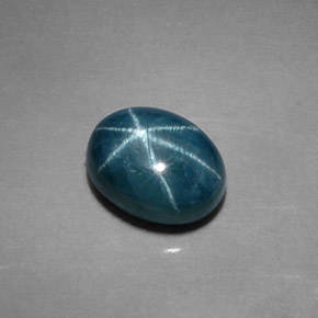 Safira estrela azul natural 2,14ct, corte oval, opaco
