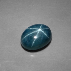 Safira estrela azul natural 2,14ct, corte oval, opaco