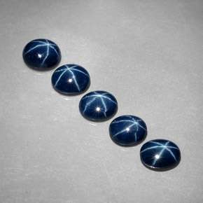 Pedras preciosas de safira estrela azul natural de  ct, corte oval, opaco