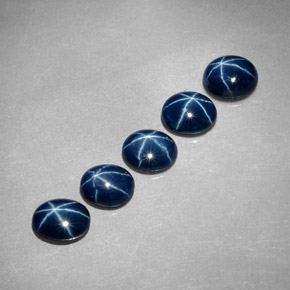 Pedras preciosas de safira estrela azul natural de  ct, corte oval, opaco
