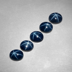 Pedras preciosas de safira estrela azul natural de  ct, corte oval, translúcido