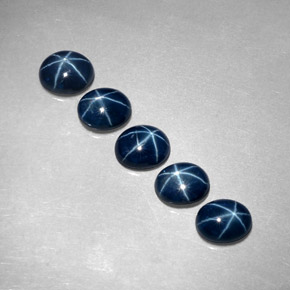 Pedras preciosas de safira estrela azul natural de  ct, corte oval, translúcido