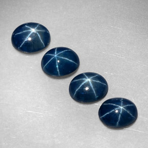 Pedras preciosas de safira estrela azul natural de  ct, corte oval, translúcido