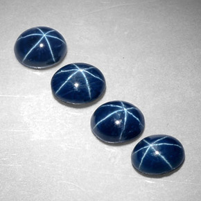 Pedras preciosas de safira estrela azul natural de  ct, corte oval, opaco