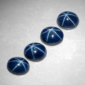 Pedras preciosas de safira estrela azul natural de  ct, corte oval, opaco