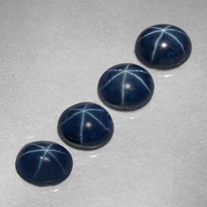 Pedras preciosas de safira estrela azul natural de  ct, corte oval, opaco