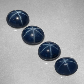 Pedras preciosas de safira estrela azul natural de  ct, corte oval, opaco