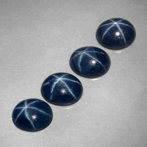 Pedras preciosas de safira estrela azul natural de  ct, corte oval, opaco