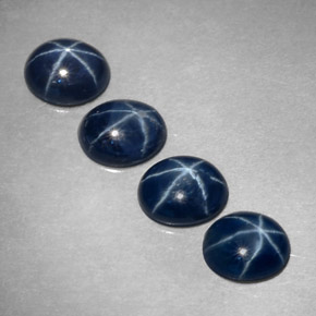 Pedras preciosas de safira estrela azul natural de  ct, corte oval, opaco