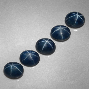 Pedras preciosas de safira estrela azul natural de  ct, corte oval, opaco