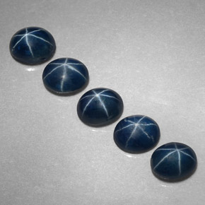 Pedras preciosas de safira estrela azul natural de  ct, corte oval, opaco