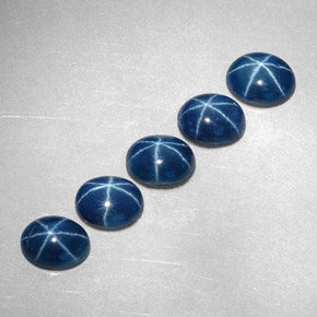 Pedras preciosas de safira estrela azul natural de  ct, corte oval, opaco