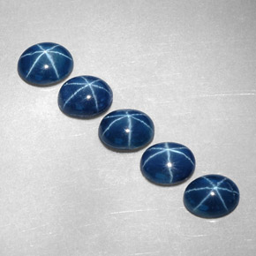 Pedras preciosas de safira estrela azul natural de  ct, corte oval, opaco