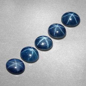 Pedras preciosas de safira estrela azul natural de  ct, corte oval, translúcido