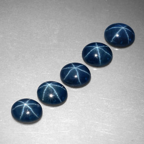 Pedras preciosas de safira estrela azul natural de  ct, corte oval, translúcido