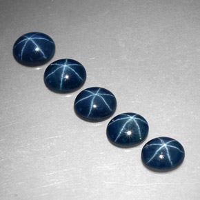 Pedras preciosas de safira estrela azul natural de  ct, corte oval, translúcido